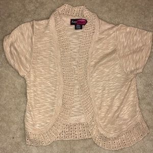 100% raylon cute very soft cropped cardigan